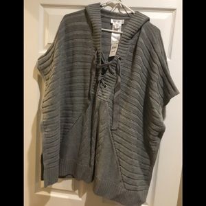 Maternity hooded sweater poncho